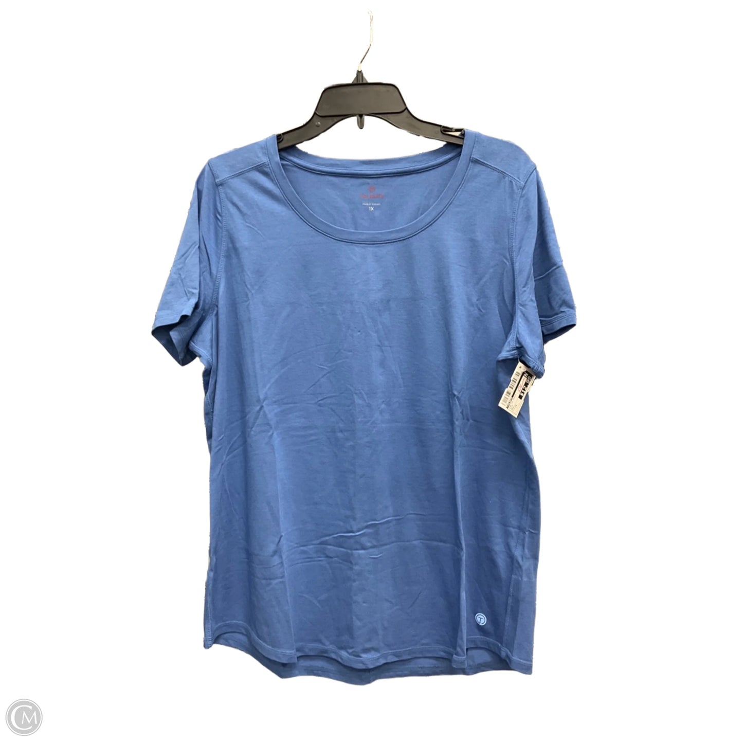 Top Short Sleeve Basic By Talbots In Blue, Size: 1x