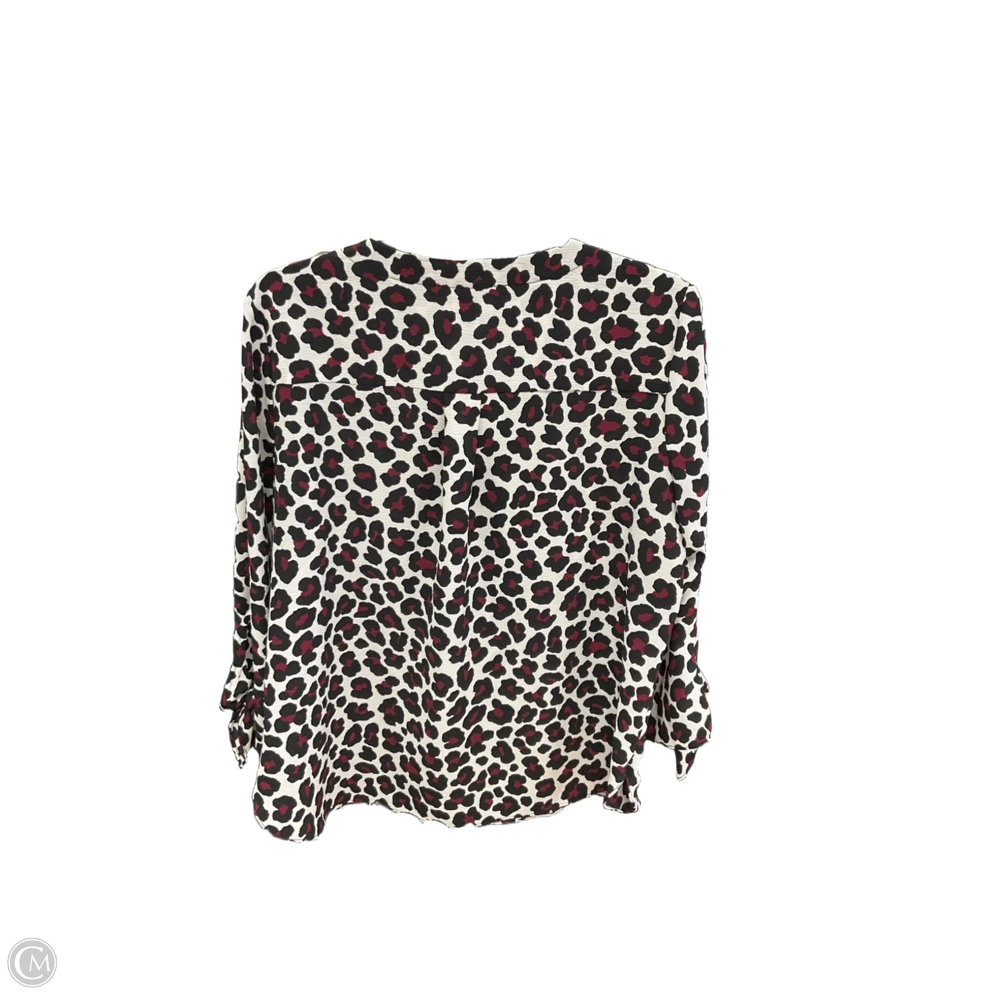 Top 3/4 Sleeve By Michael By Michael Kors In Leopard Print, Size: L