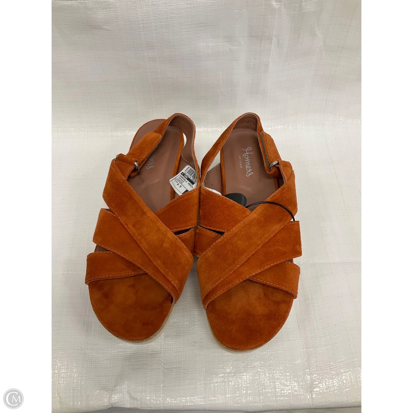 Sandals Heels Wedge By Cma In Orange, Size: 8.5