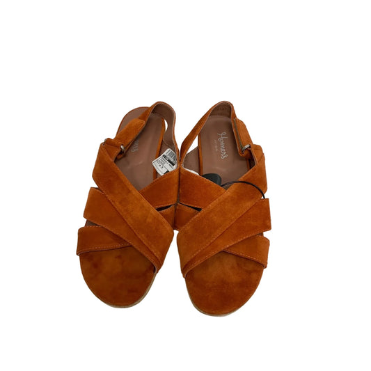 Clearance-Sandals Heels Wedge By Cma In Orange, Size: 8.5