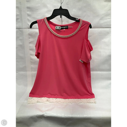 Top Short Sleeve Designer By Karl Lagerfeld In Pink, Size: S