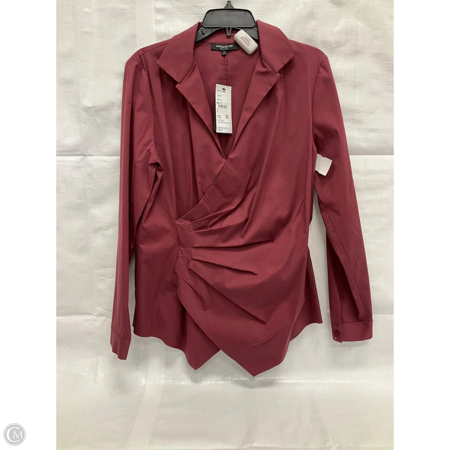 Blouse Designer By Lafayette 148 In Maroon, Size: L