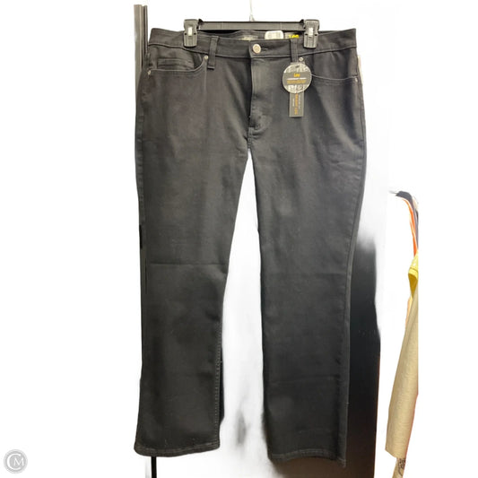 Jeans Straight By Lee In Black Denim, Size: 16