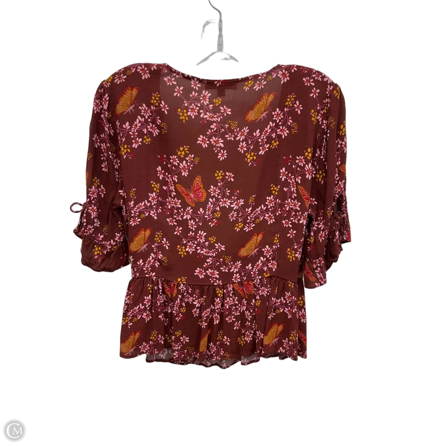 Top Short Sleeve By Madewell In Floral Print, Size: S