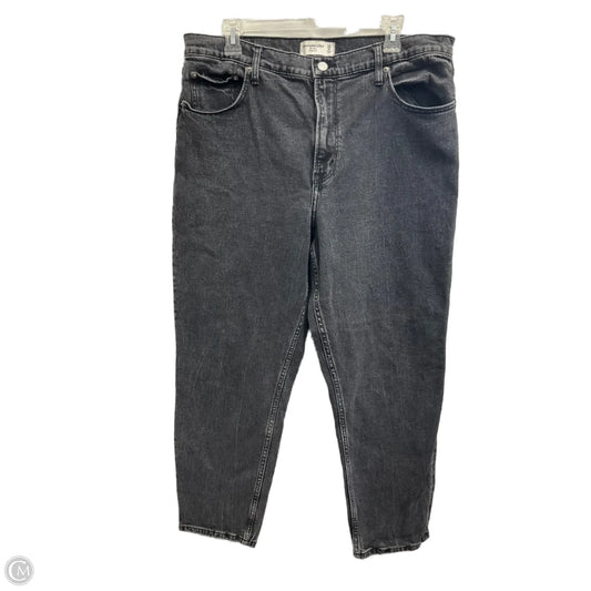 Jeans Straight By Abercrombie And Fitch In Black Denim, Size: 16