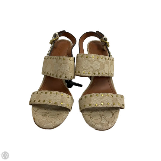Sandals Designer By Coach In Beige, Size: 8.5