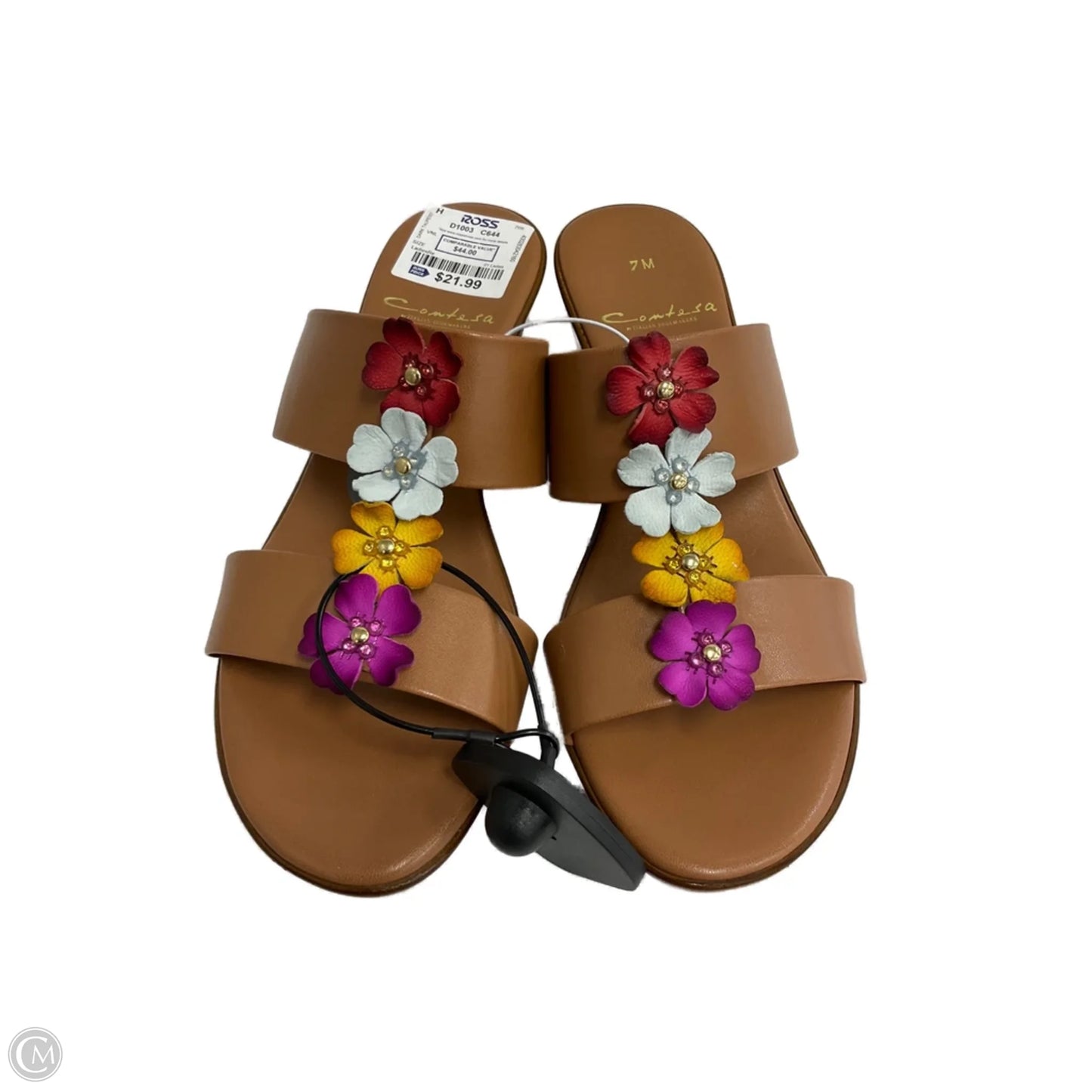 Sandals Heels Wedge By Italian Shoemakers In Floral Print, Size: 7