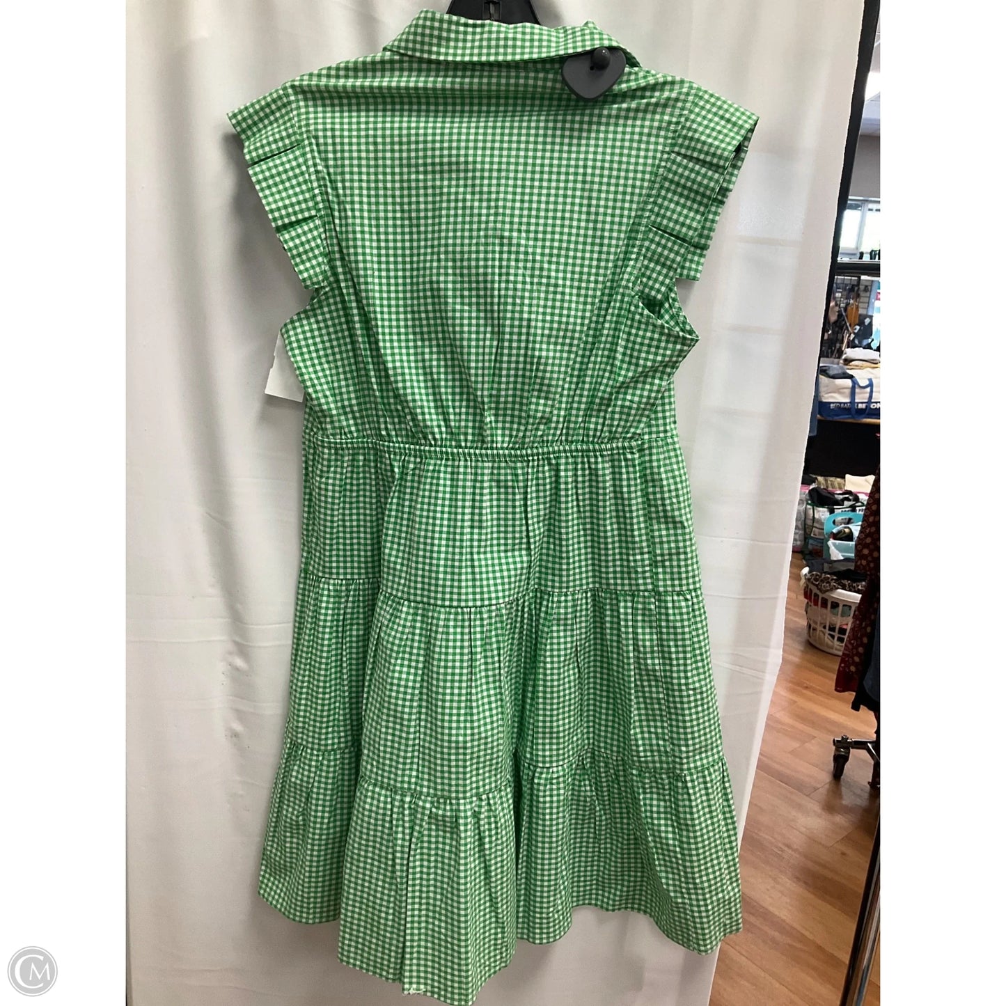 Dress Casual Short By Monteau In Green & White, Size: M