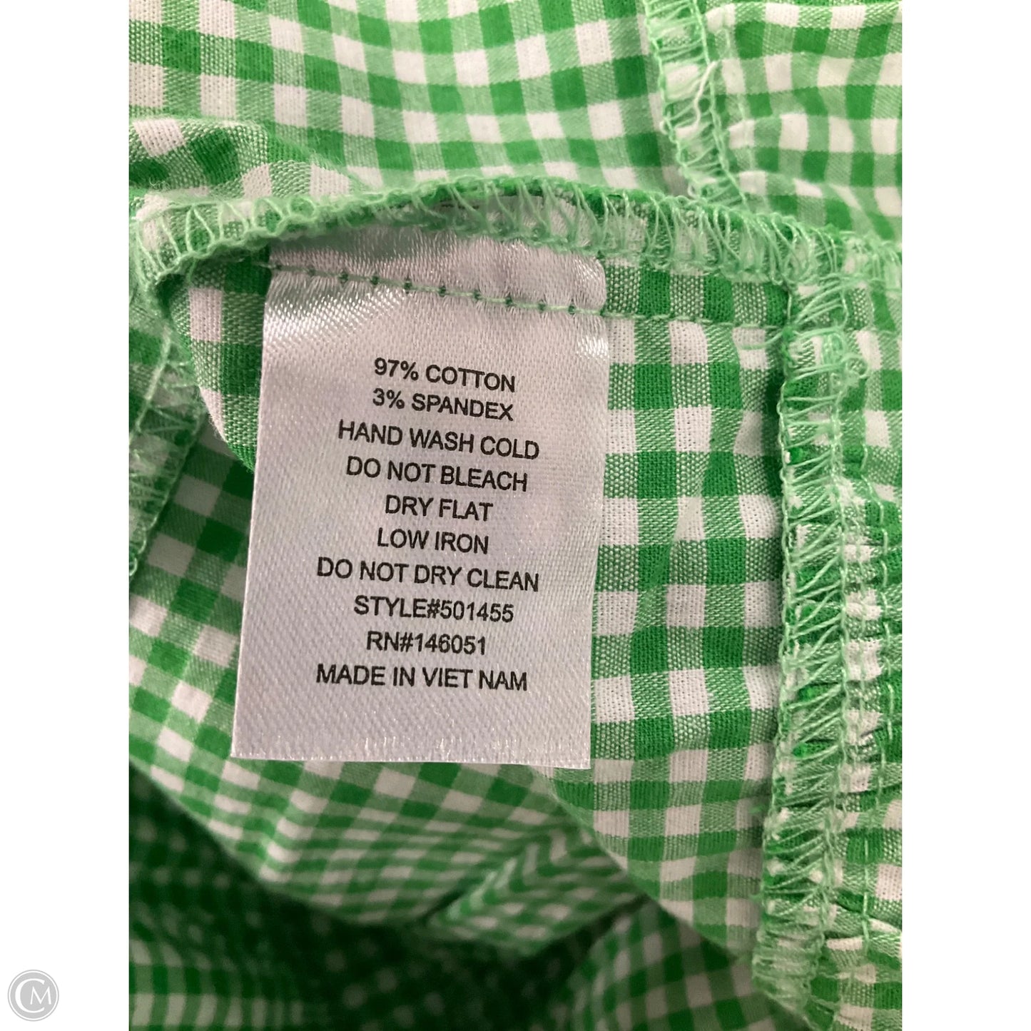 Dress Casual Short By Monteau In Green & White, Size: M