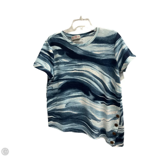Top Short Sleeve By West Bound In Blue & White, Size: Lp
