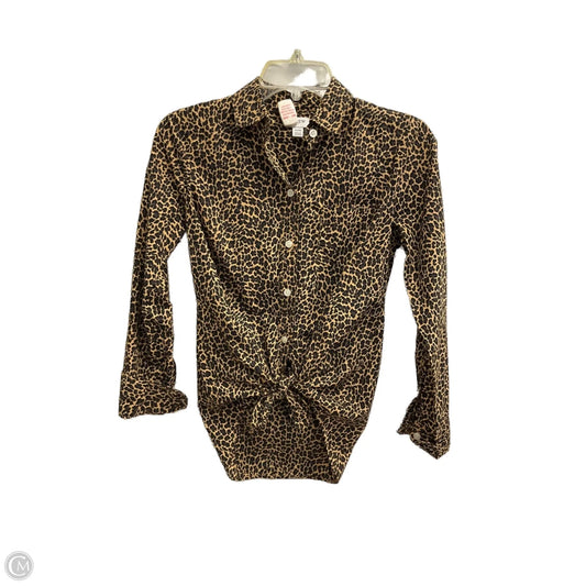 Blouse Long Sleeve By J. Crew In Leopard Print, Size: Xxs