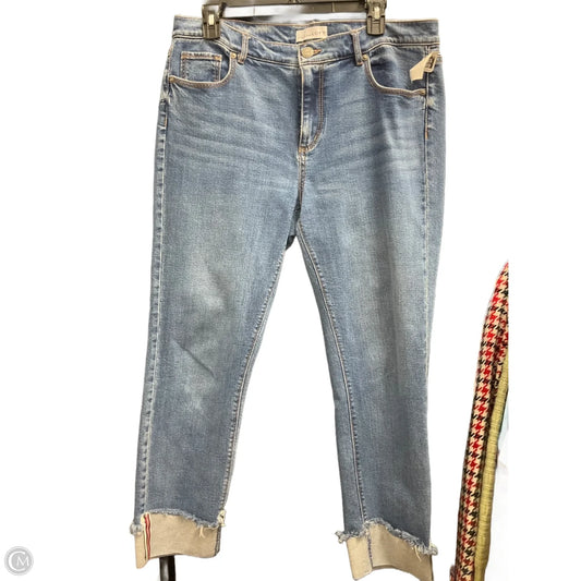 Jeans Straight By Loft In Blue Denim, Size: 10