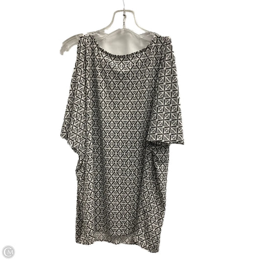 Top Short Sleeve By Jones New York In Black & White, Size: L