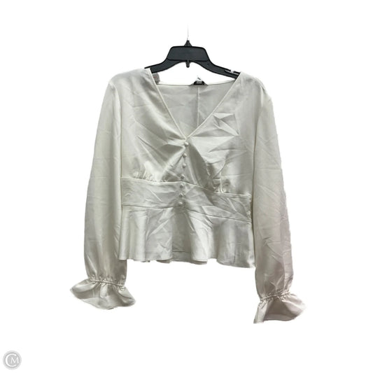 Top Long Sleeve By Express In Cream, Size: M