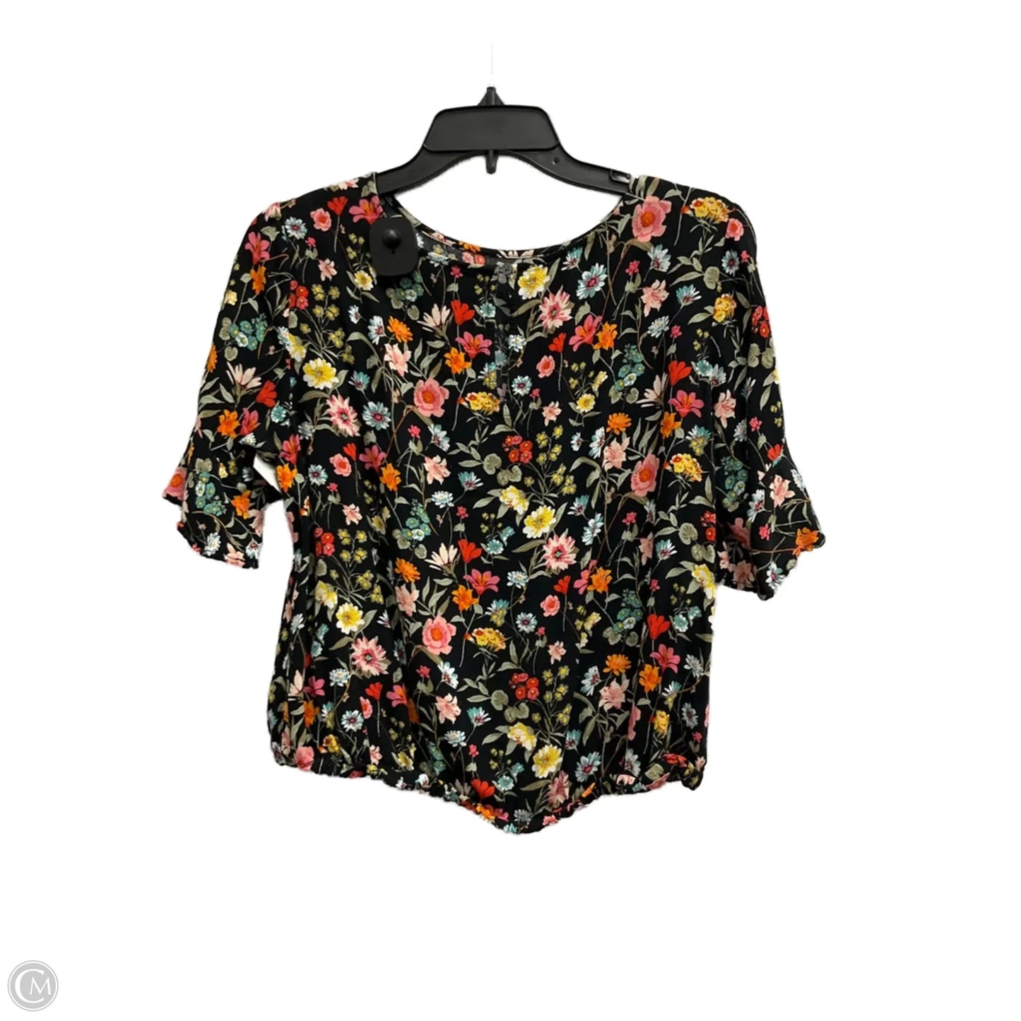 Top Short Sleeve By Loft In Floral Print, Size: S