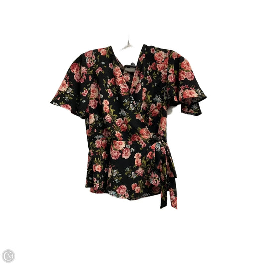 Top Short Sleeve By Monteau In Floral Print, Size: M