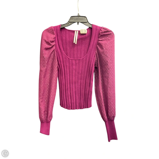 Top Long Sleeve By Anthropologie In Purple, Size: Xxs