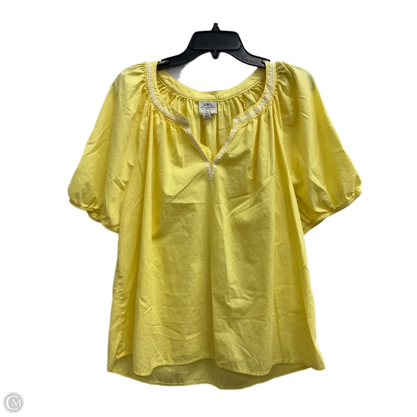 Top Short Sleeve By St Johns Bay In Yellow, Size: Xl