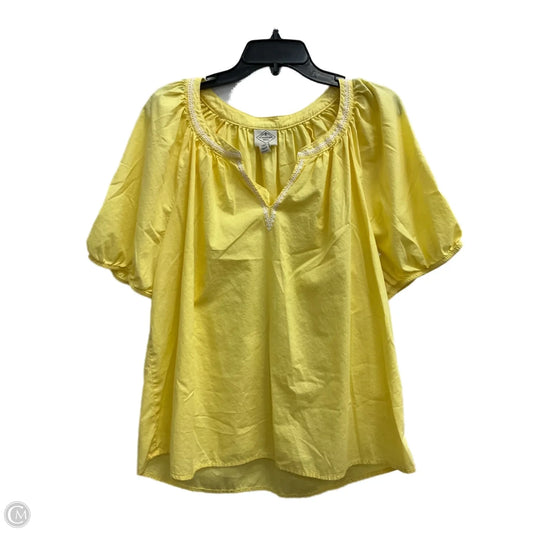 Top Short Sleeve By St Johns Bay In Yellow, Size: Xl