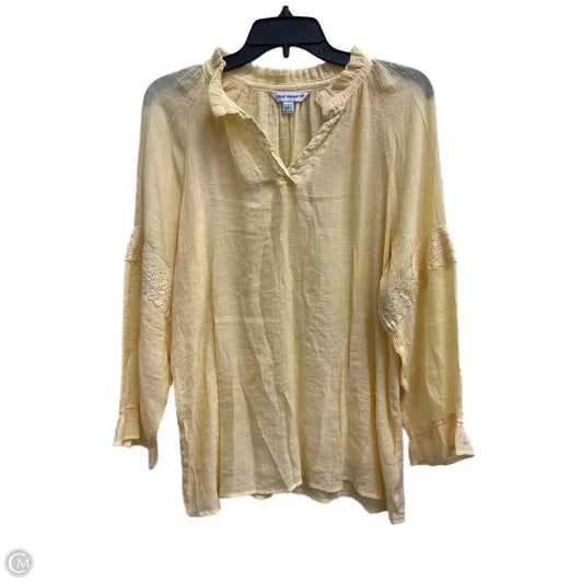 Top Long Sleeve By Counterparts In Yellow, Size: L