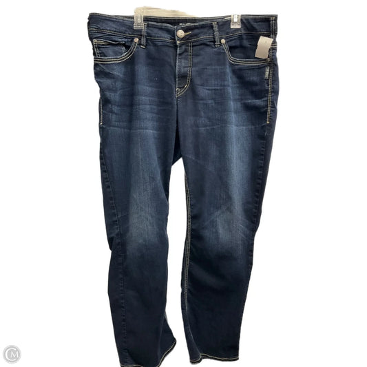 Jeans Boot Cut By Silver In Blue Denim, Size: 20