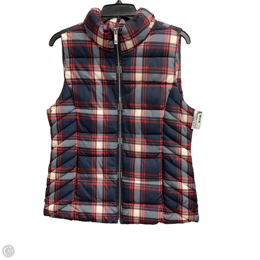Vest Puffer & Quilted By Tommy Hilfiger In Blue Red & White, Size: M