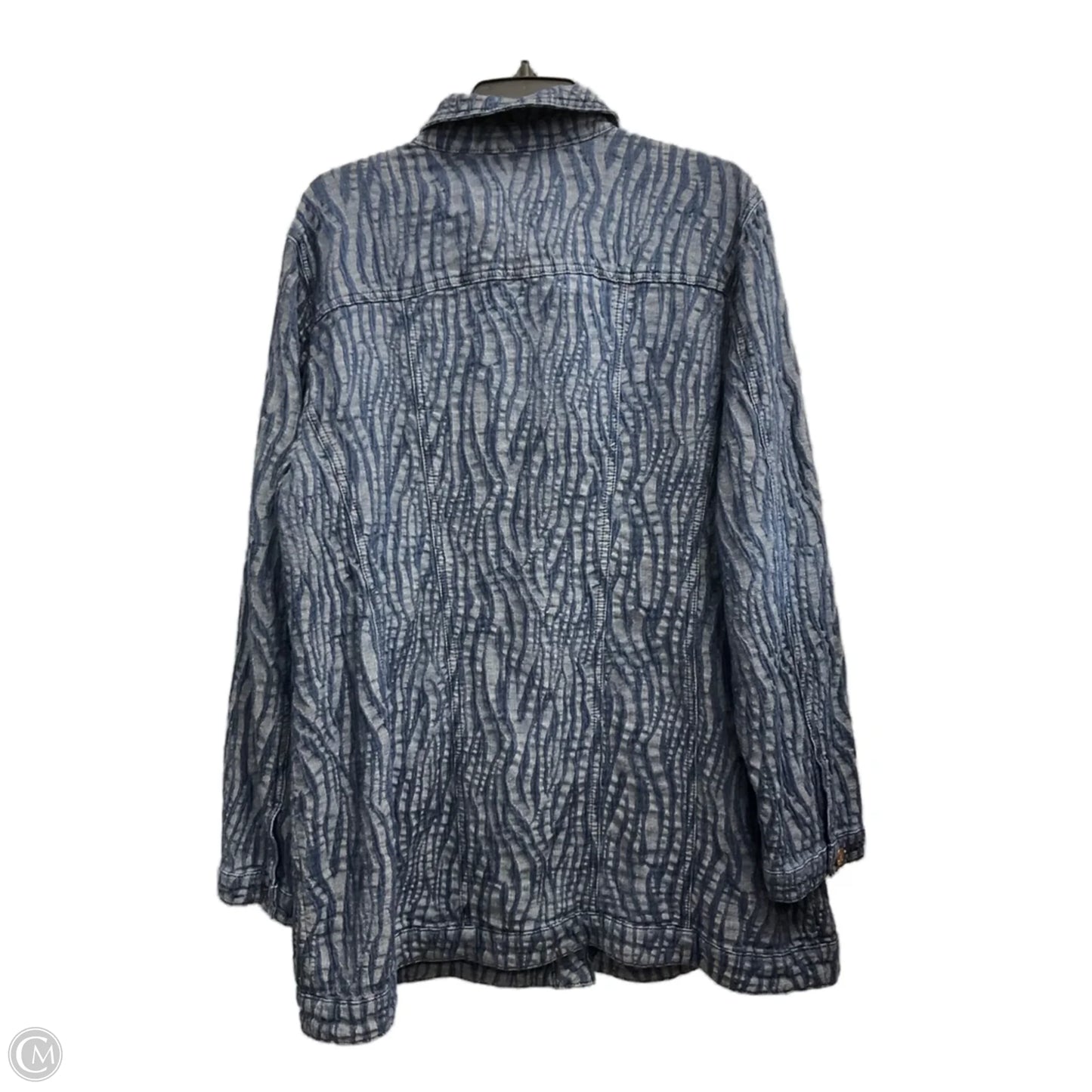 Jacket Denim By Chicos In Blue Denim, Size: Xl