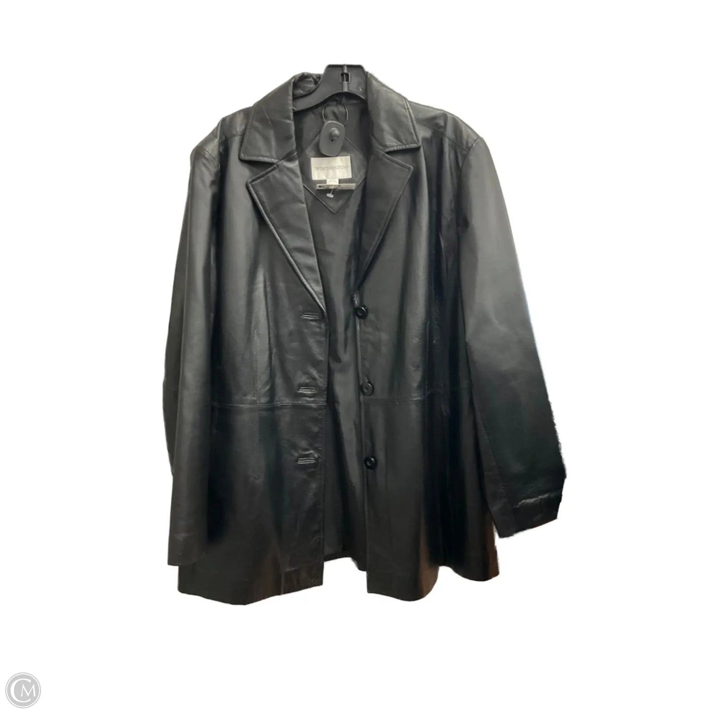 Jacket Leather By Worthington In Black, Size: Xl