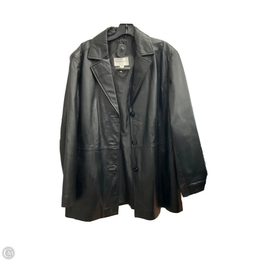 Jacket Leather By Worthington In Black, Size: Xl
