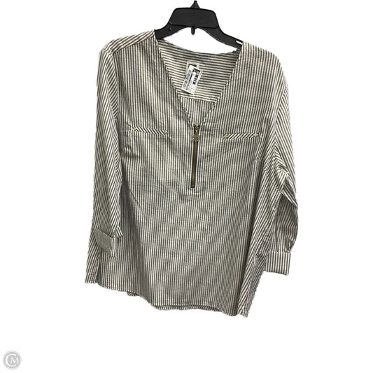 Top 3/4 Sleeve By Anne Klein In Striped Pattern, Size: Xl