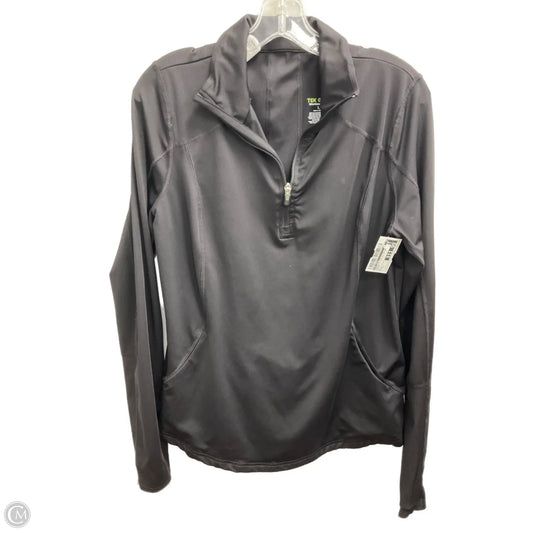 Athletic Top Long Sleeve Collar By Tek Gear In Black, Size: L