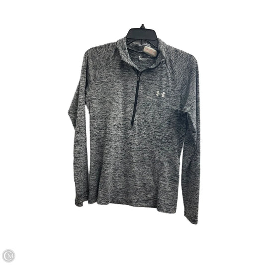 Athletic Top Long Sleeve Collar By Under Armour In Black, Size: M
