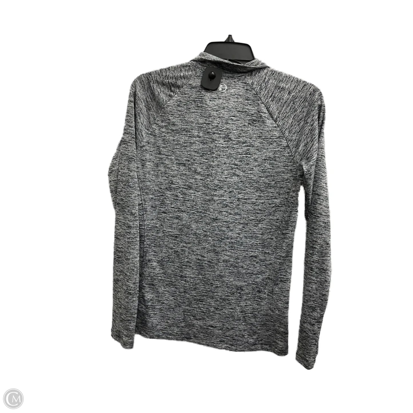 Athletic Top Long Sleeve Collar By Under Armour In Black, Size: M