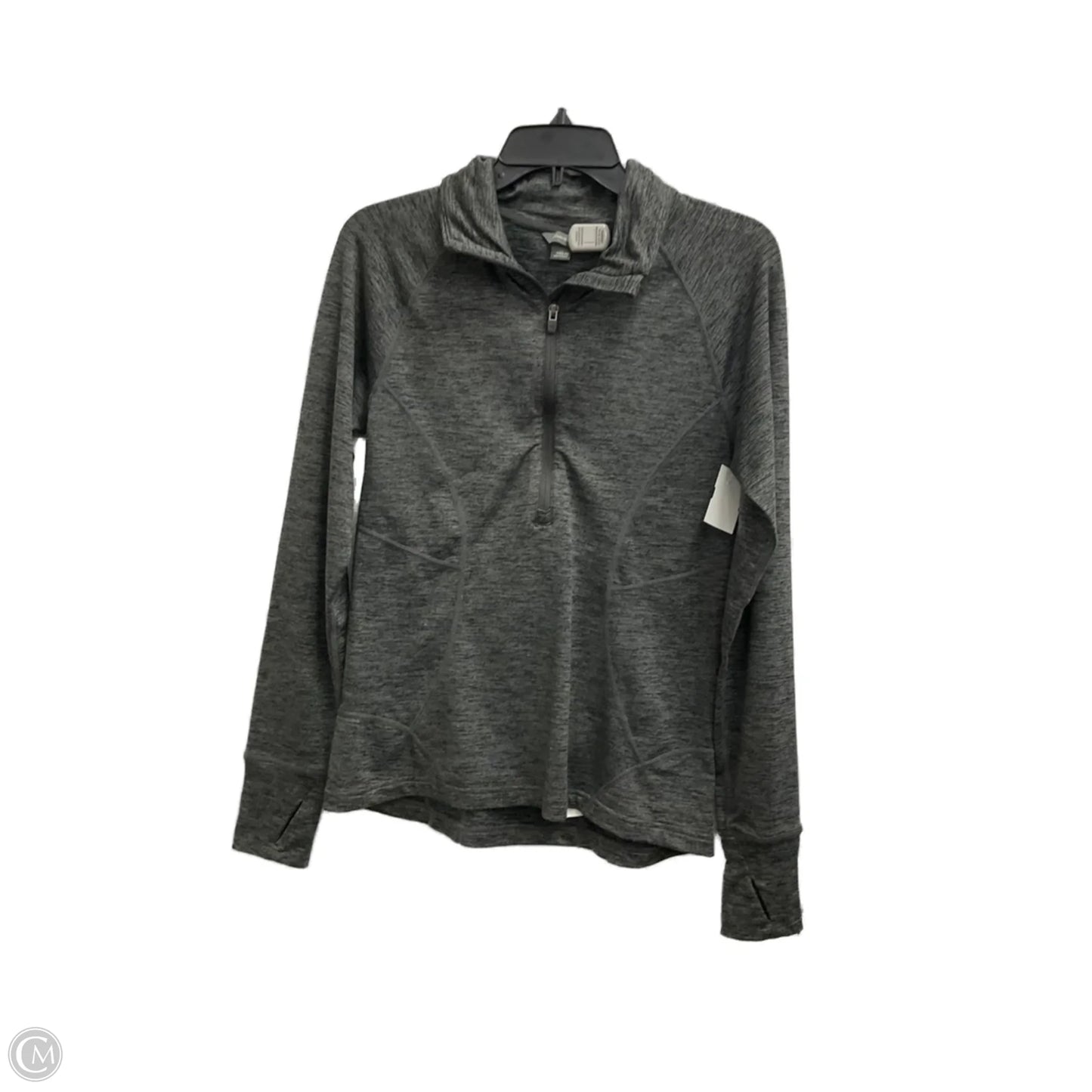 Athletic Top Long Sleeve Collar By Eddie Bauer In Grey, Size: M
