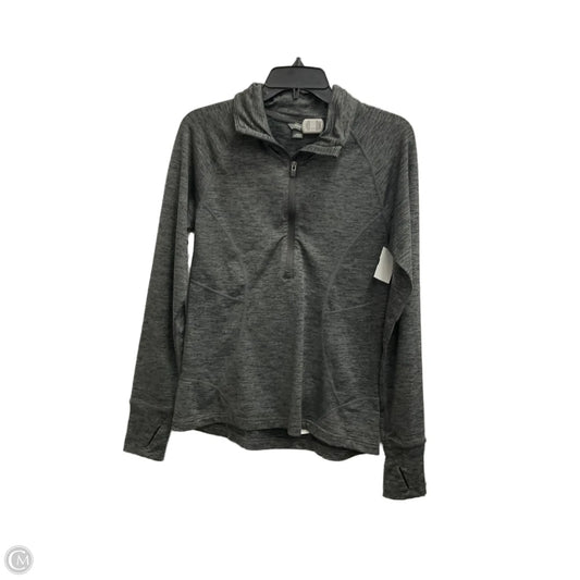 Athletic Top Long Sleeve Collar By Eddie Bauer In Grey, Size: M