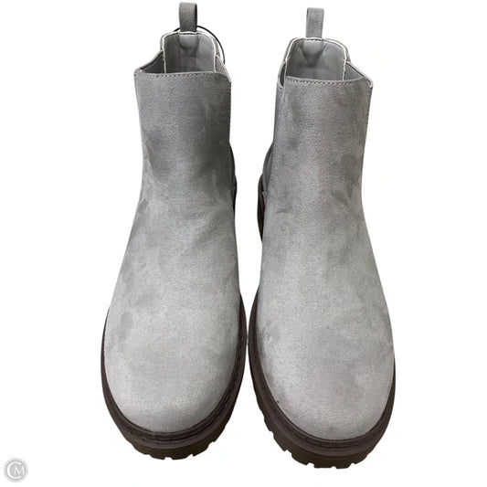 Boots Ankle Flats By Just Fab In Grey, Size: 7.5