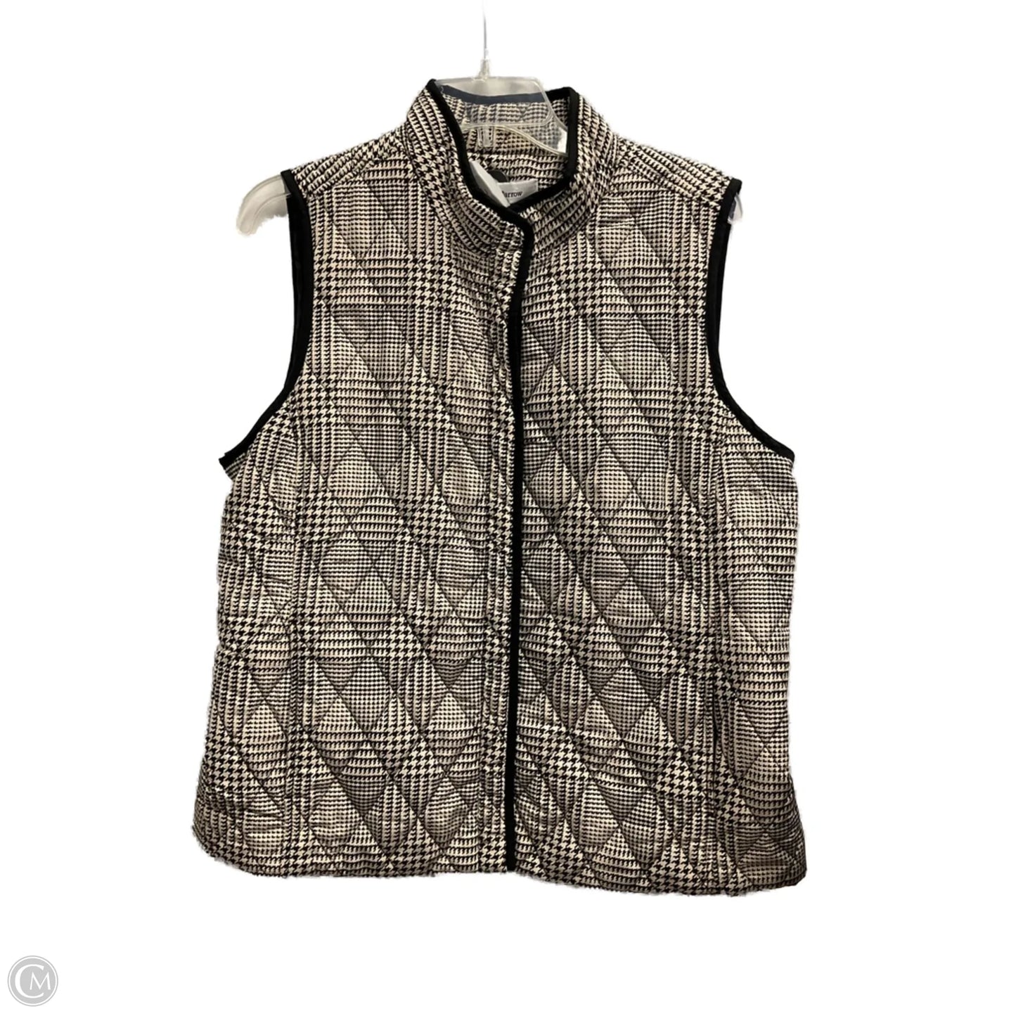 Vest Puffer & Quilted By Croft And Barrow In Black & Cream, Size: L