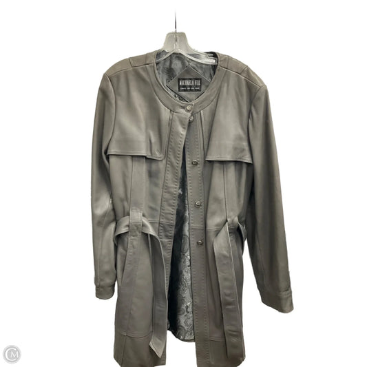 Coat Leather By Cmc In Grey, Size: M