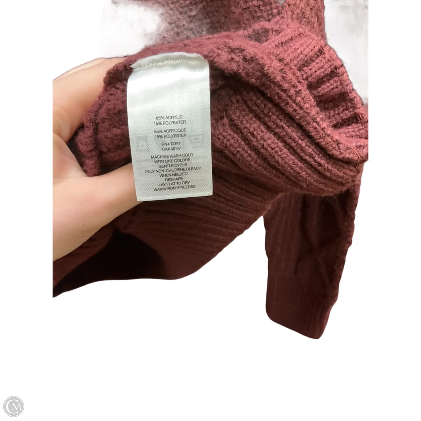 Sweater By Natural Reflections In Maroon, Size: S