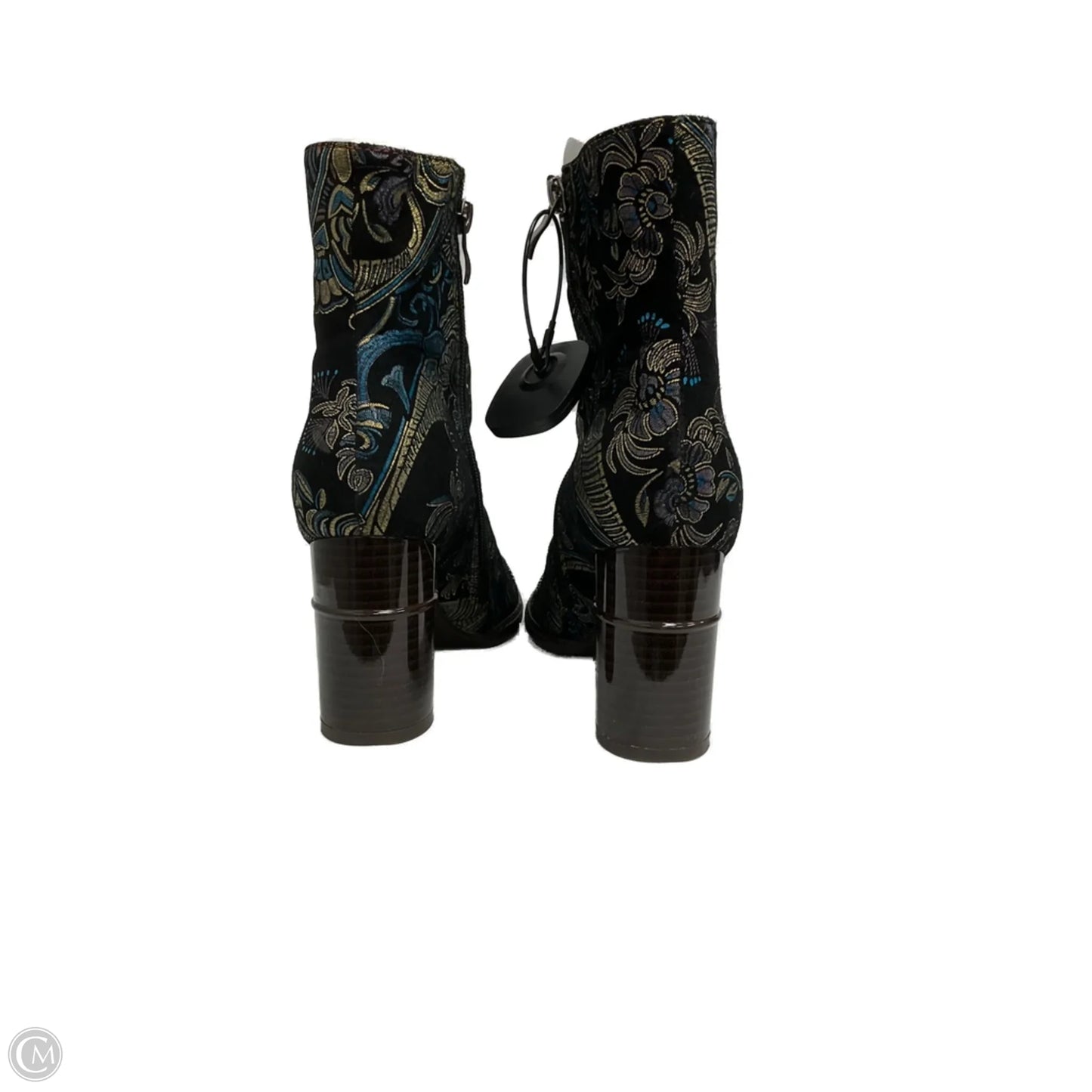 Boots Ankle Heels By Cmc In Black & Blue, Size: 8.5