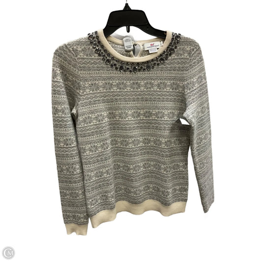 Sweater By Vineyard Vines In Cream & Grey, Size: S