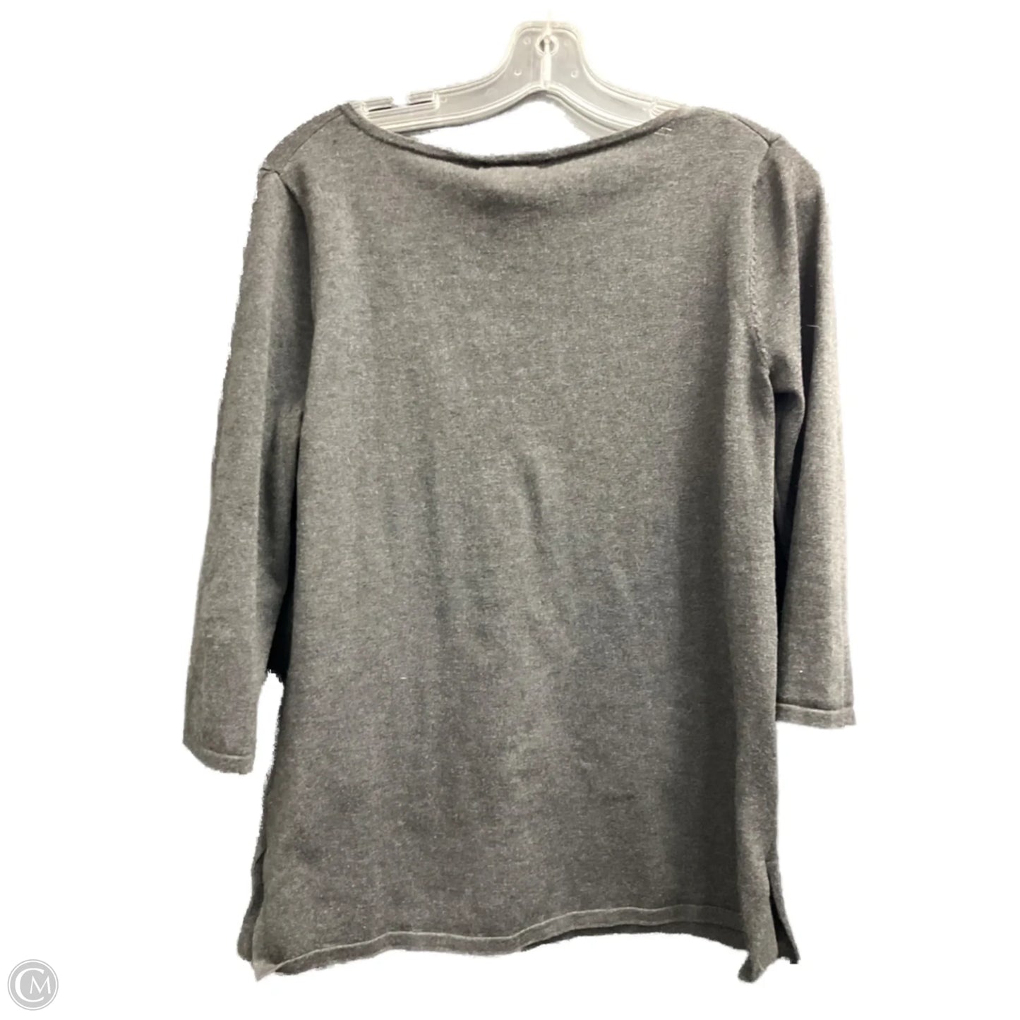 Top 3/4 Sleeve By Cable And Gauge In Grey, Size: M