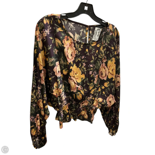 Top Long Sleeve By Olivaceous In Floral Print, Size: M