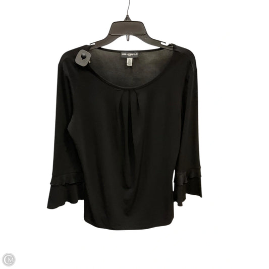 Top Long Sleeve Designer By Karl Lagerfeld In Black, Size: S