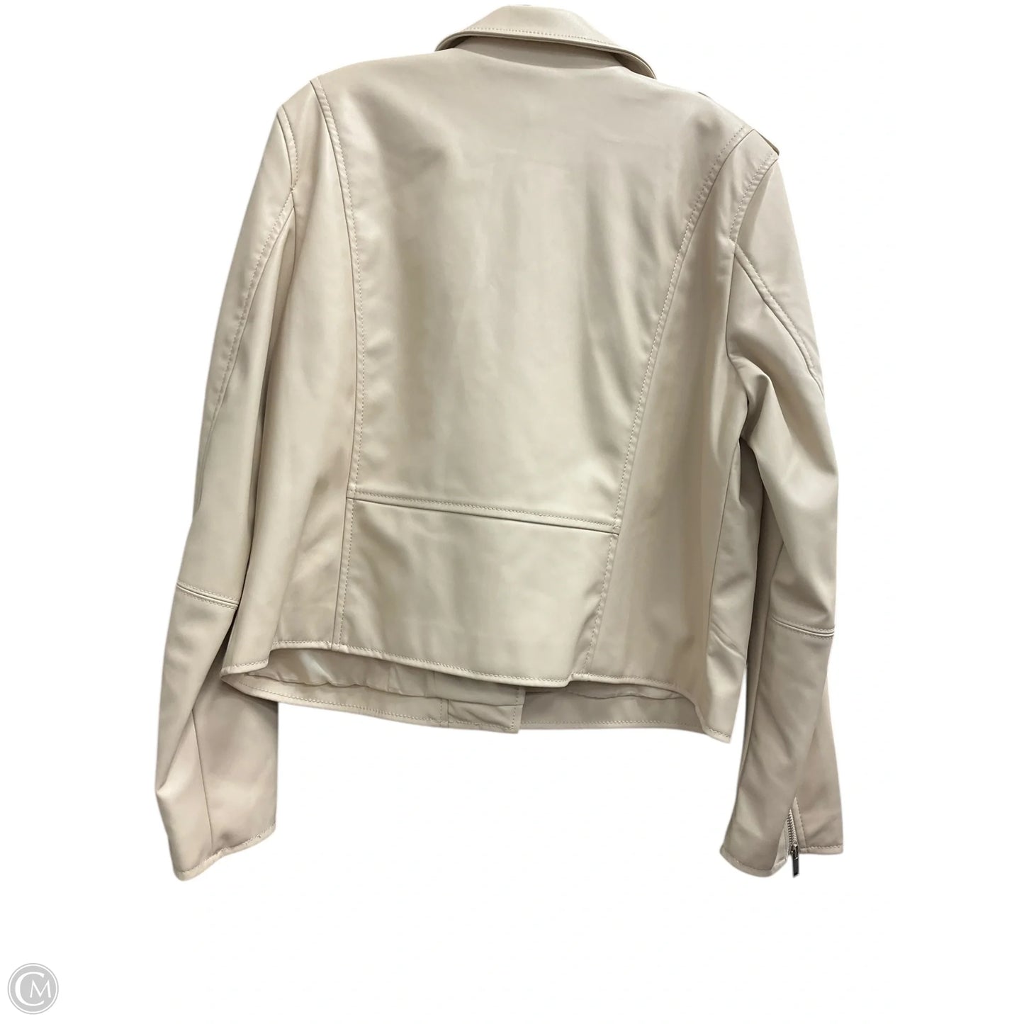 Jacket Moto By Nine West Apparel In Cream, Size: Xl
