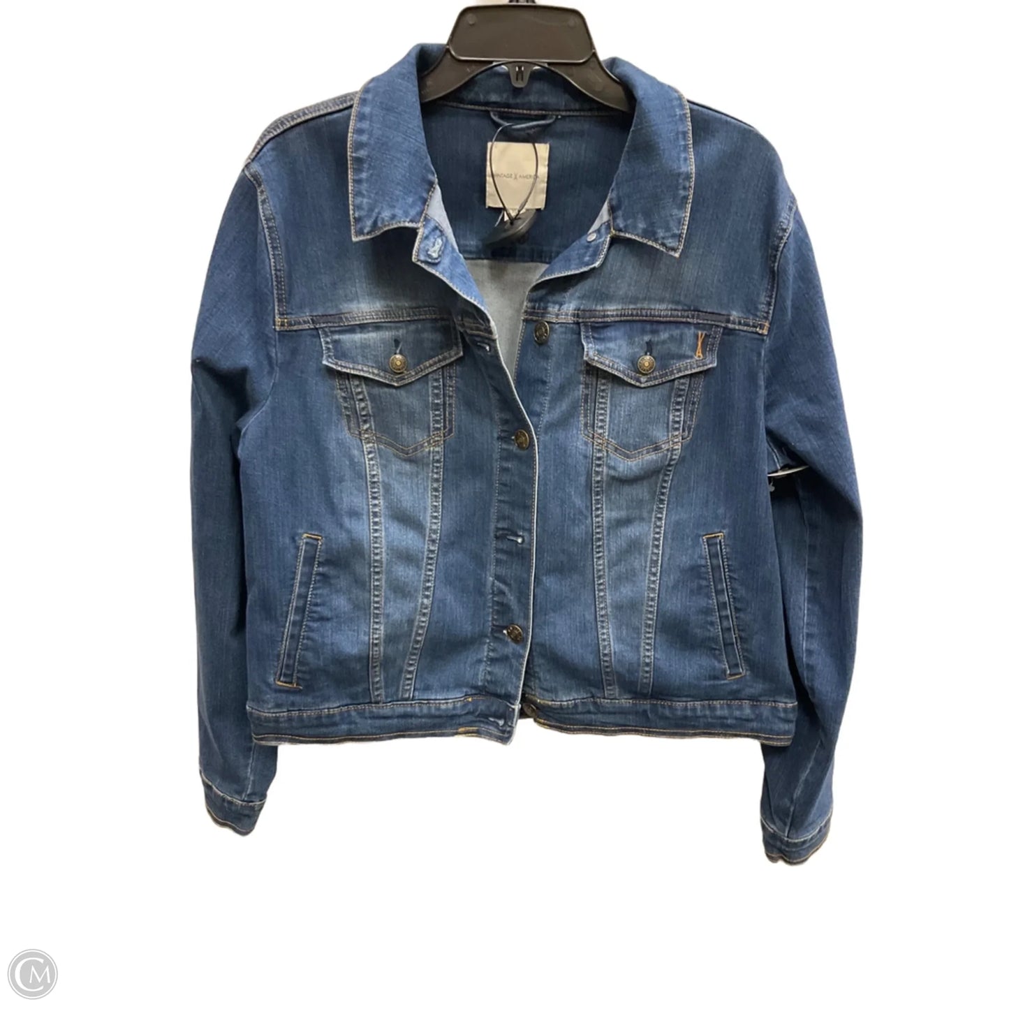Jacket Denim By Vintage America In Blue Denim, Size: Xl