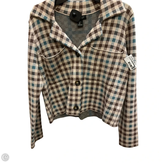 Blazer By Rachel Zoe In Plaid Pattern, Size: L