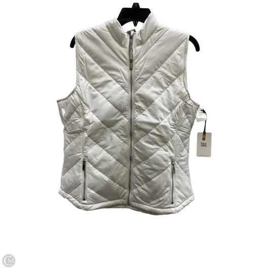 Vest Puffer & Quilted By Tail In White, Size: L