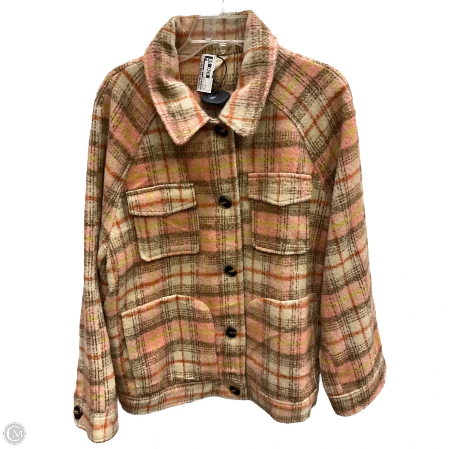 Jacket Shirt By Allie Rose In Plaid Pattern, Size: M