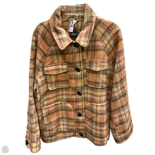 Jacket Shirt By Allie Rose In Plaid Pattern, Size: M